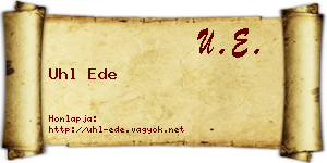 Uhl Ede névjegykártya